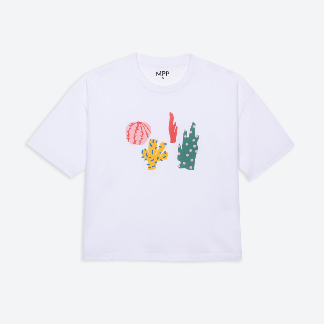 Miss Pompom White Cacti T-shirt