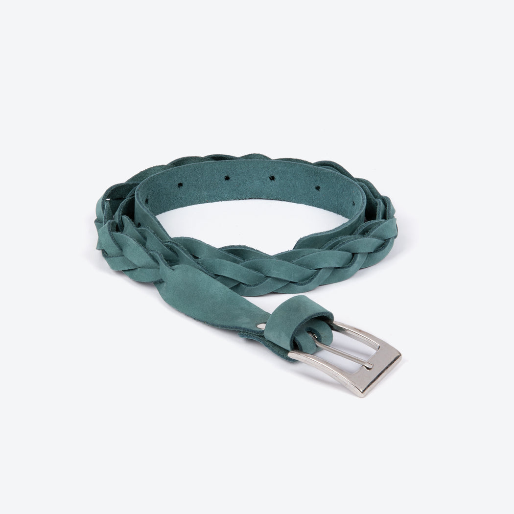 Lowie Green Plaited Belt