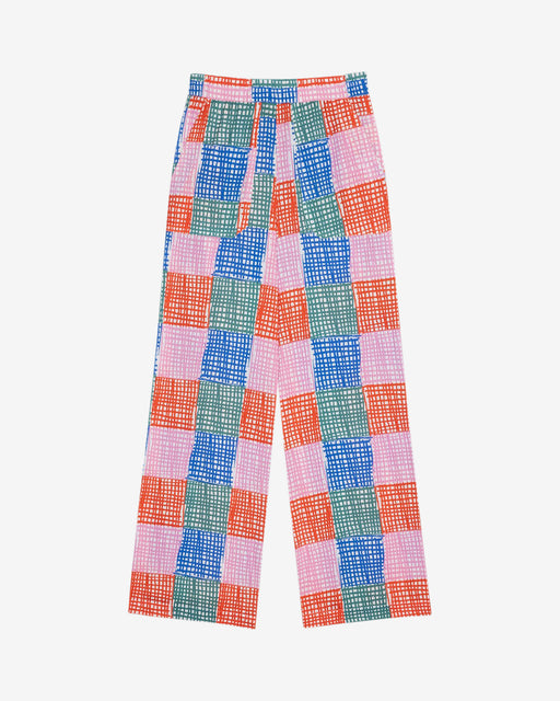 Lowie Grid Check Straight Leg Trouser