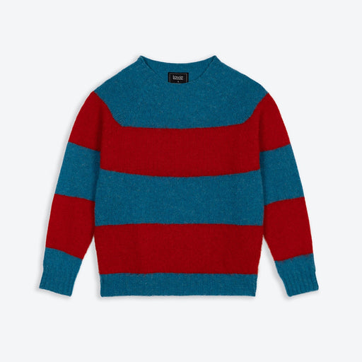 Lowie Blue, Red Stripe Scottish Jumper