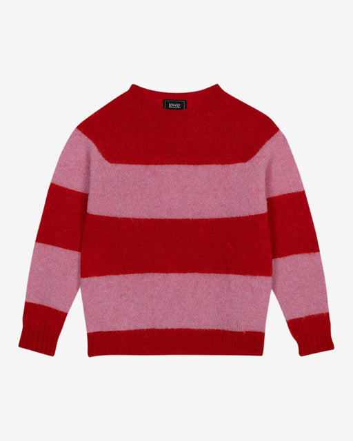 Lowie Pink + Red Stripe Scottish Jumper