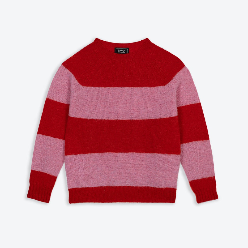 Lowie Pink, Red Stripe Scottish Jumper