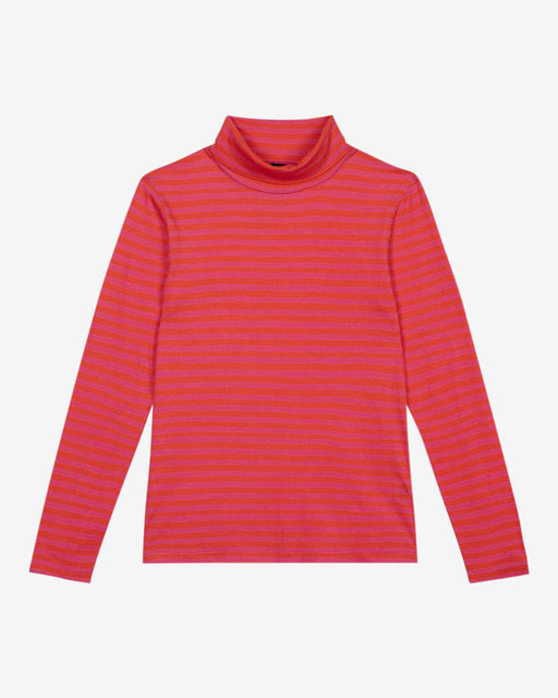 Lowie Pink Stripe Organic Roll Neck