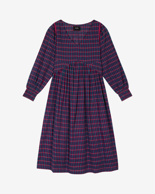 Lowie Teal and Red Check Annette Dress