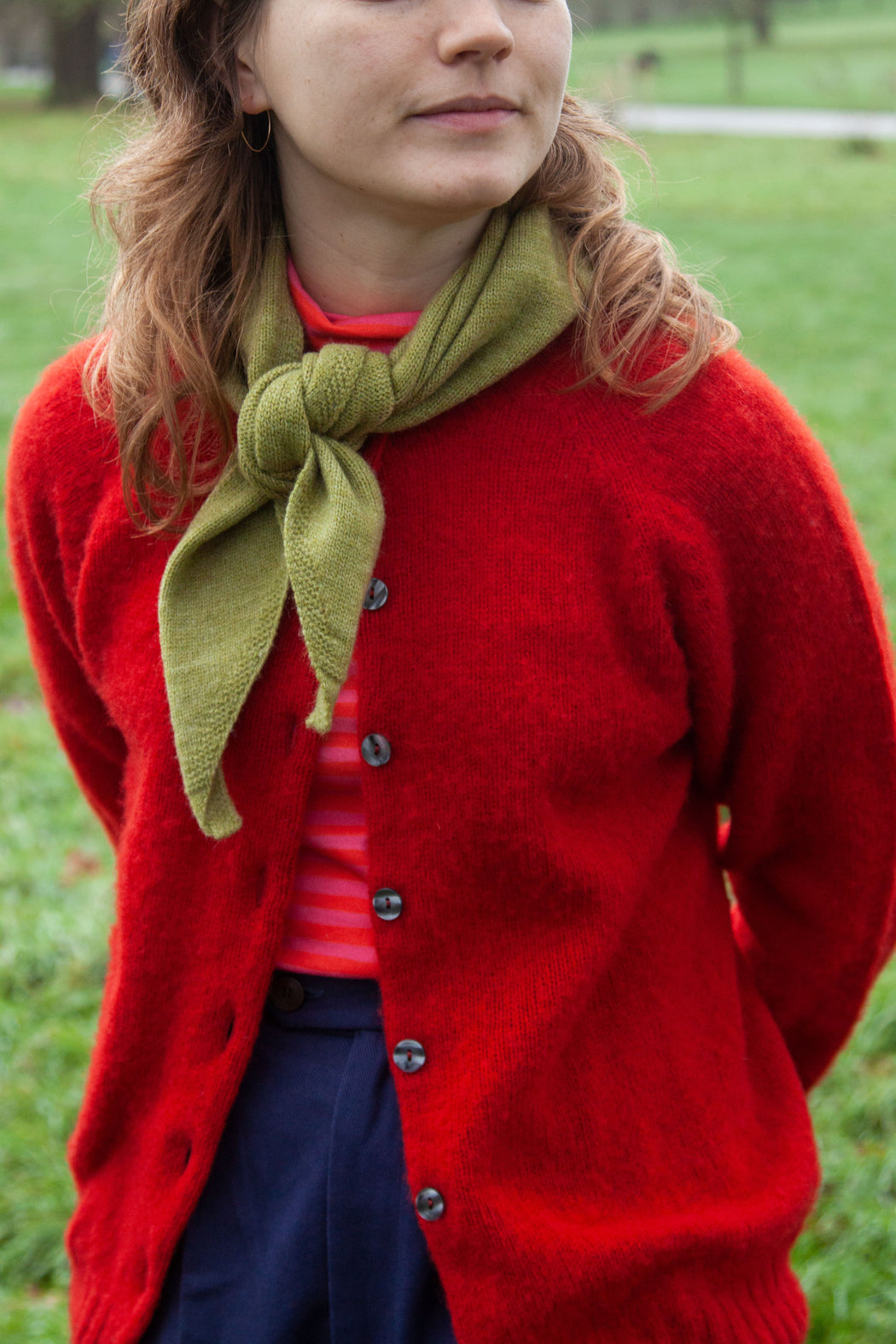 Lowie Scottish Red Classic Brushed Cardigan