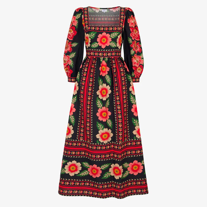 Pink City Prints Scarlet Folk Polly Dress