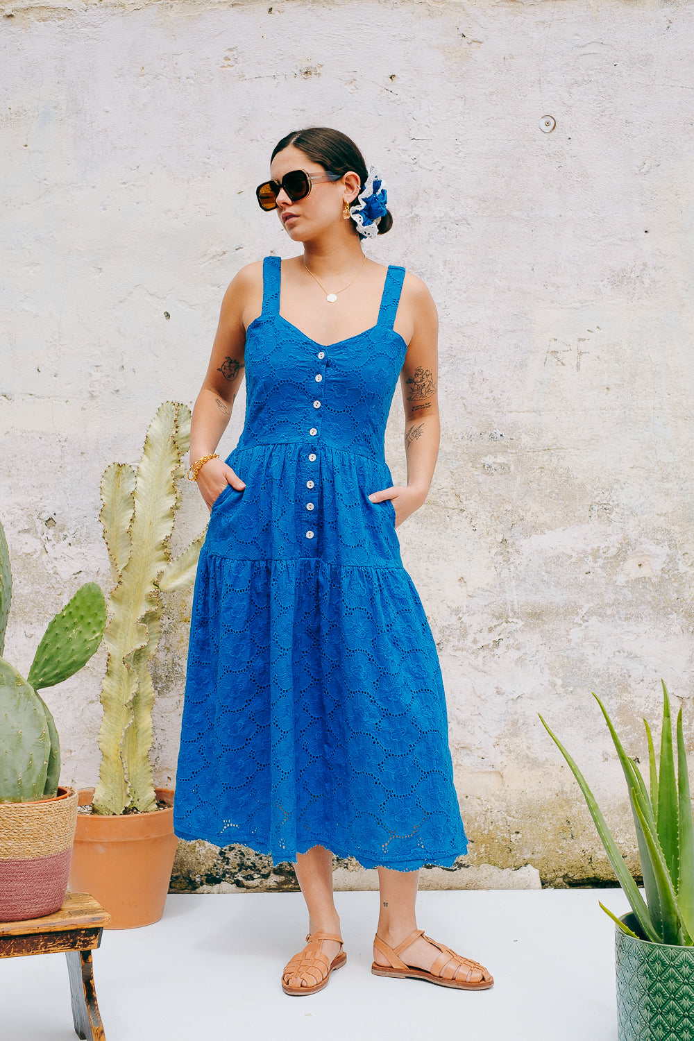 Lowie Cobalt Broderie Josephine Dress