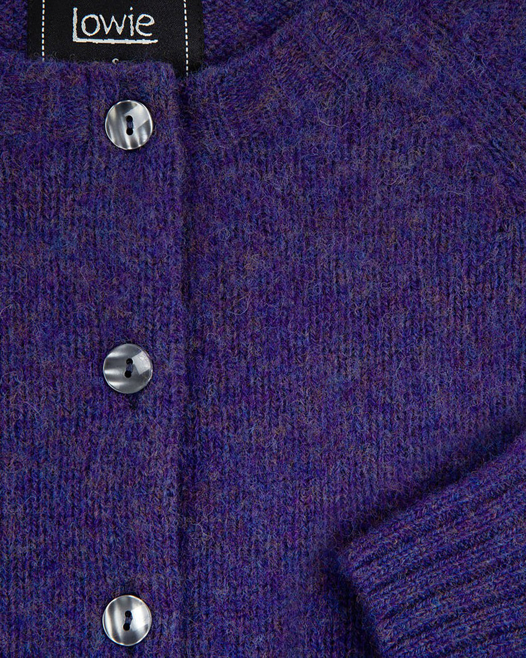 Lowie Scottish Violet Classic Brushed Cardigan