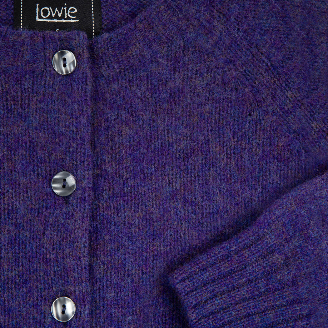 Lowie Scottish Violet Classic Brushed Cardigan