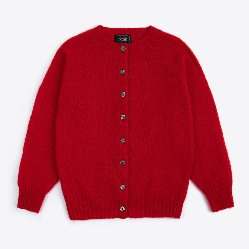 Lowie Scottish Red Classic Brushed Cardigan