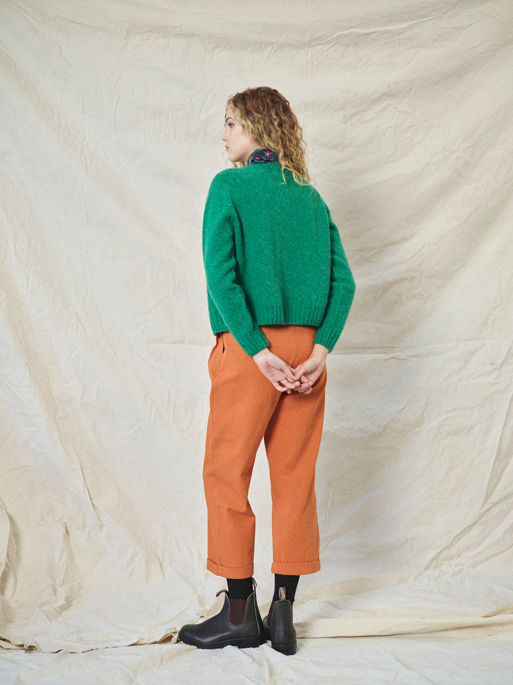 Lowie Drill Pumpkin Pleat Front Trouser