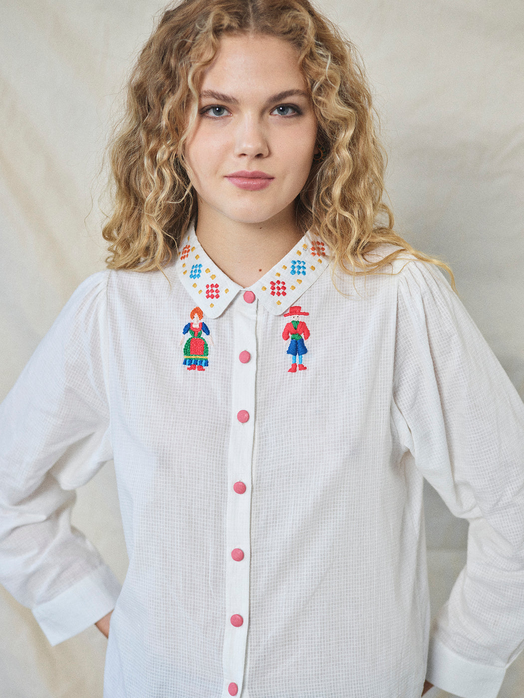 Lowie Folk People Embroidered Blouse