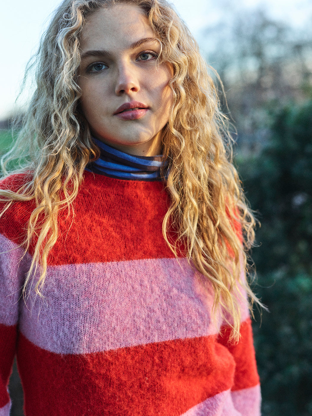 Lowie Pink + Red Stripe Scottish Jumper