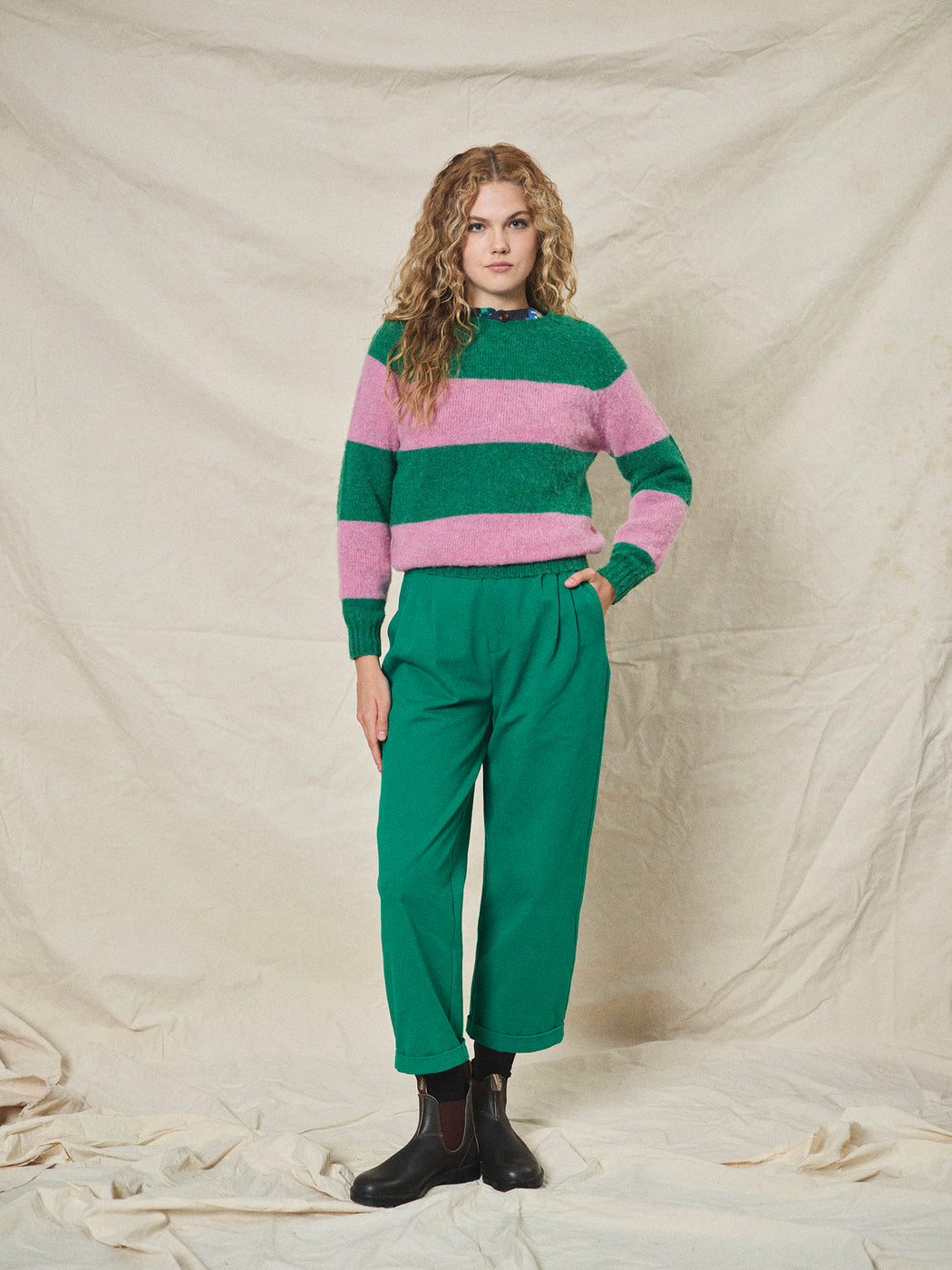 Lowie Pixie + Pink Stripe Scottish Jumper