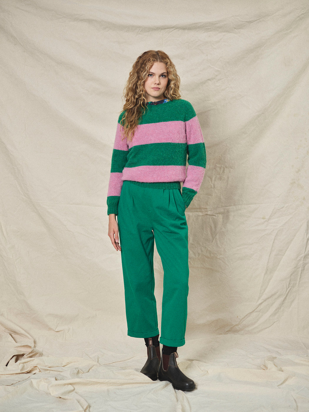 Lowie Pixie + Pink Stripe Scottish Jumper