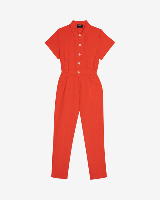 Lowie Cotton Linen Tomato Boilersuit