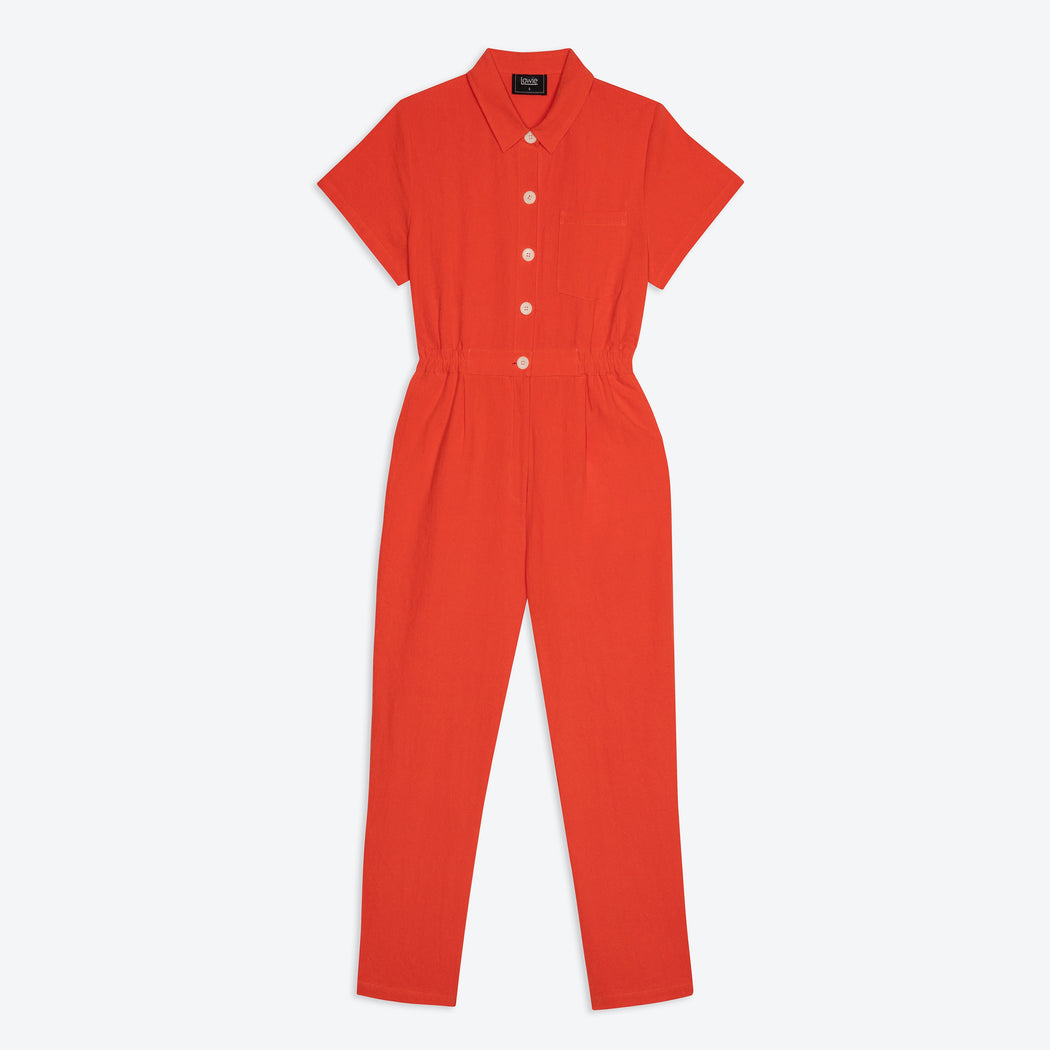 Lowie Cotton Linen Tomato Boilersuit