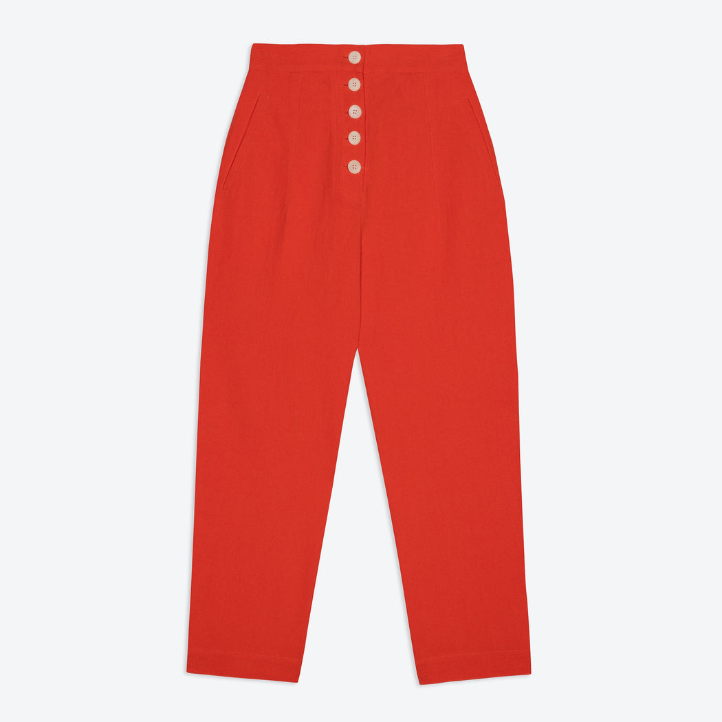 Lowie Cotton Linen Tomato Trousers