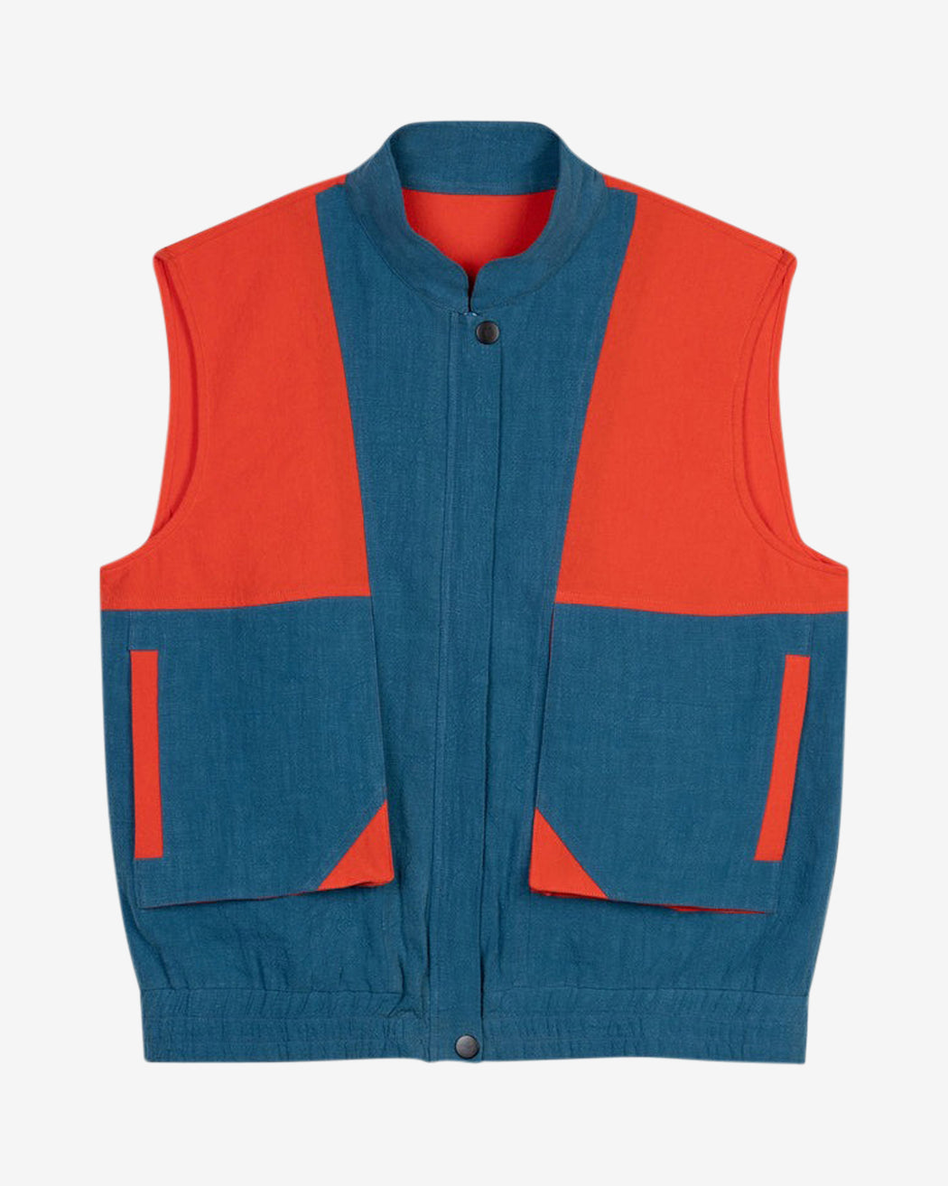 Lowie Cotton Linen Tomato Washed Blue Gilet