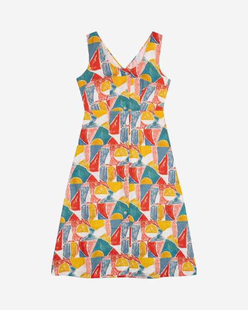 Lowie Margot Print Linen Cut Out Dress