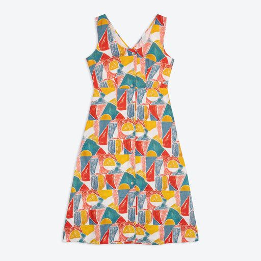 Lowie Margot Print Linen Cut Out Dress