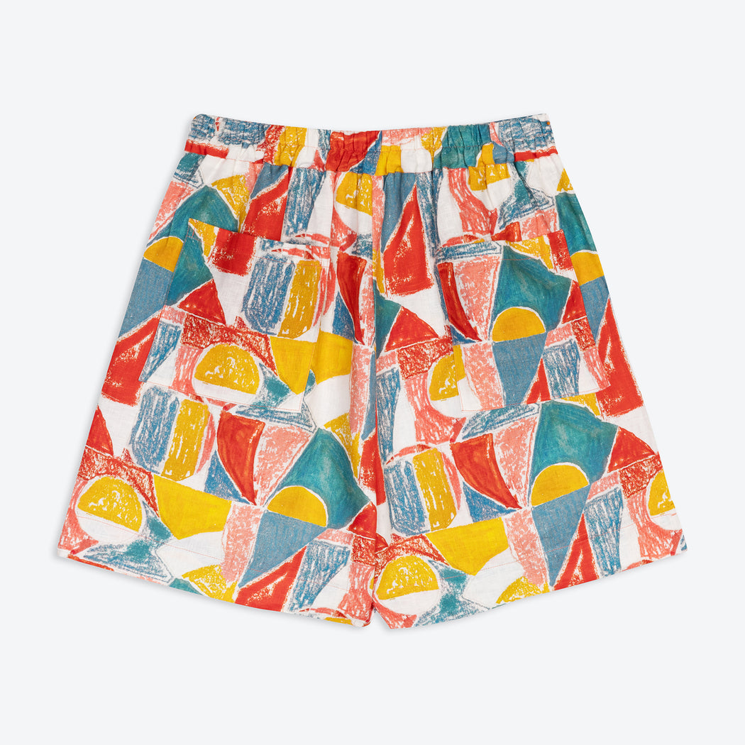 Lowie Margot Print Linen Shorts