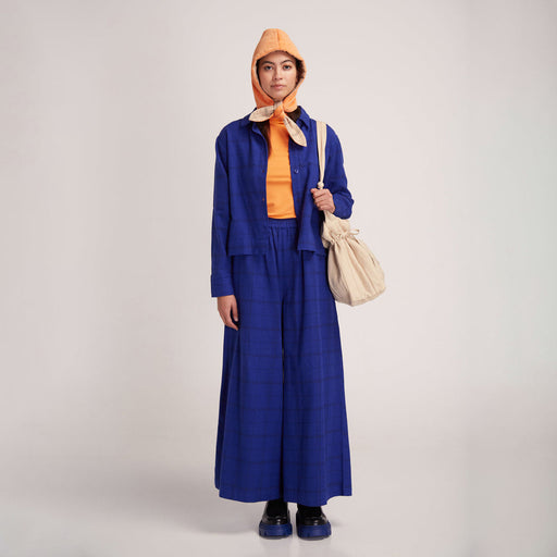 Dadu Blue Check Wide Leg Trousers