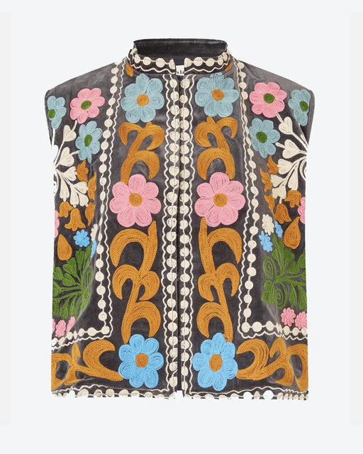 Lollys Laundry Embroidered Floral Vest