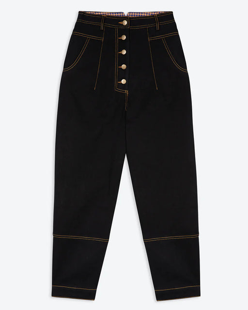 Lowie Drill Black 5 Button Trouser