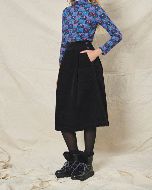 Lowie Black Corduroy Skirt