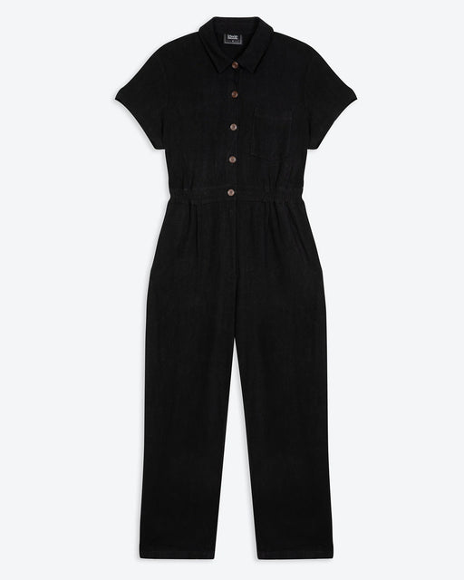 Lowie Linen Viscose Black Boilersuit