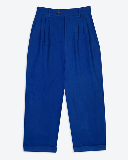 Lowie Drill Cobalt Pleat Front Trouser