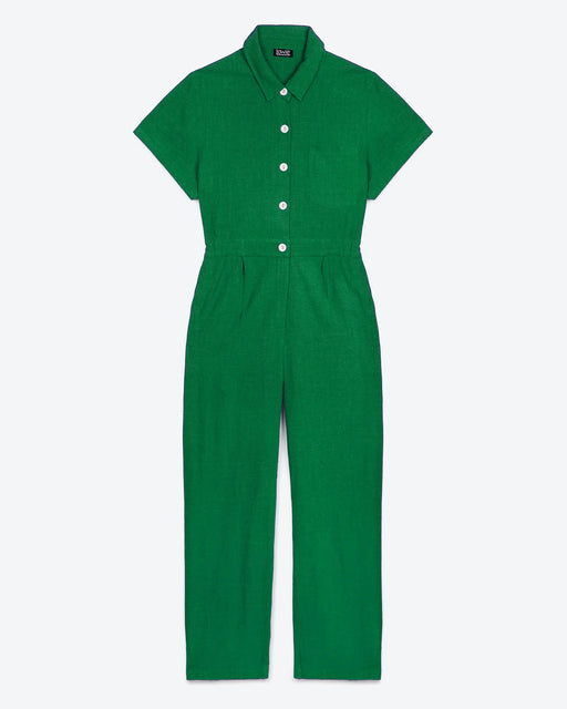 Lowie Linen Viscose Emerald Boilersuit