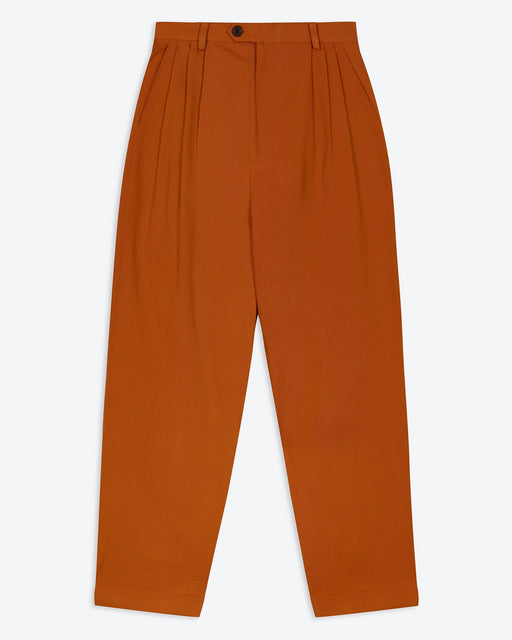 Lowie Drill Pumpkin Pleat Front Trouser