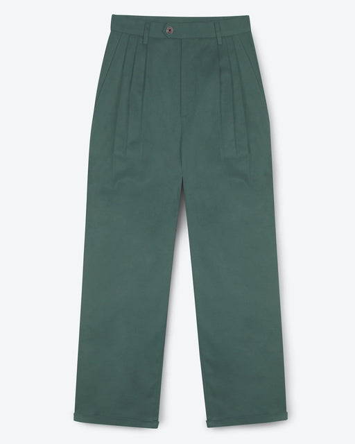 Lowie Lowie Drill Sage Pleat Front Trouser